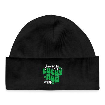 In My Lucky Mom Era – St. Patrick’s Day Mom Quote - Baby Organic Beanie - black - Front