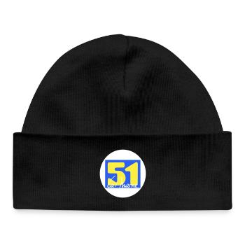 Iconic La Marne logo in bright colors - Baby Organic Beanie - black - Front