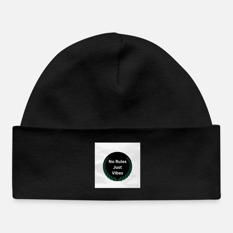 No Rules just vibes  - Baby Organic Beanie - black