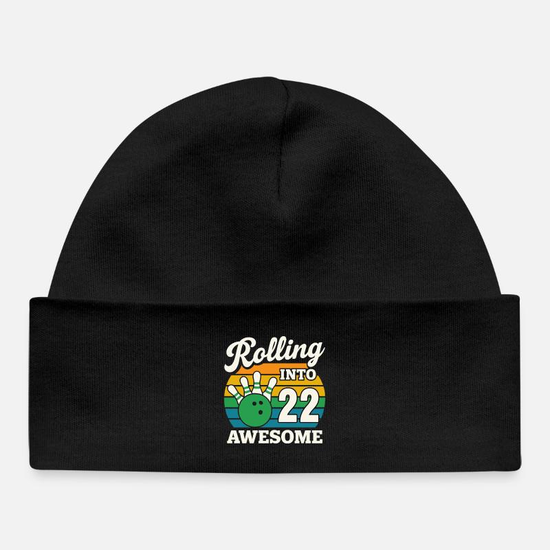 Bowling 22 Célébration Anniversaire Graphique - Bonnet bébé bio - noir