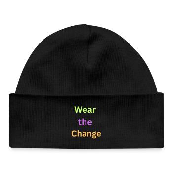 Renforcer la conception typographique du futur - Bonnet bébé bio - noir - Devant