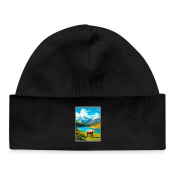Picos de Europa Spain Travel Poster Cityscape WPA - Baby Organic Beanie - black - Front