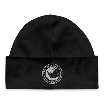 Save the Chubby Unicorn Logo - Baby Organic Beanie - black - Front