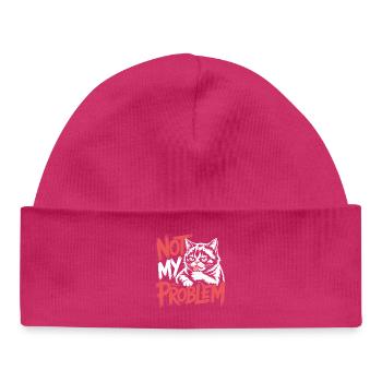 Not My Problem Cat - Baby Organic Beanie - hot pink - Front