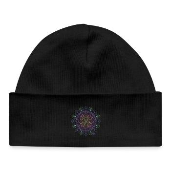 Motif Mandala lumineux - Bonnet bébé bio - noir - Devant