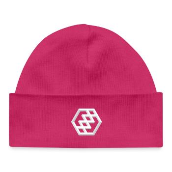 Abstract Geometric Pattern - Baby Organic Beanie - hot pink - Front