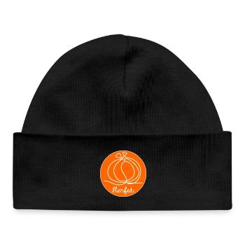 AUTUMN Pumpkin - Baby Organic Beanie - black - Front