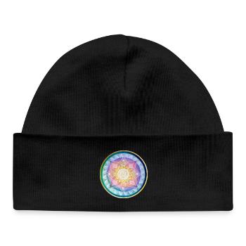 Harmonisches Mandala Meditations design - Baby Organic Mütze - Schwarz - Vorne