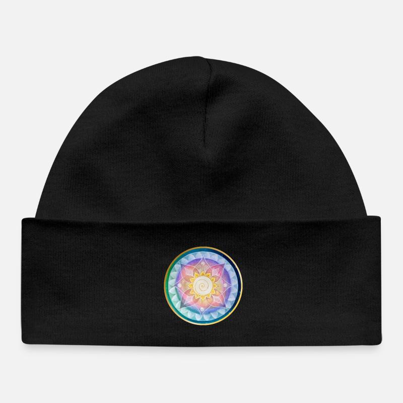 Conception harmonieuse de la méditation mandala - Bonnet bébé bio - noir