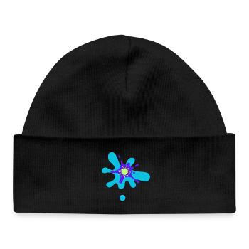 Motif de frappe de couleur abstrait - Bonnet bébé bio - noir - Devant