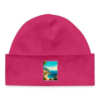 Makarska, Croatie, Falaise, Côte méditerranéenne - Bonnet bébé bio - hot pink - Devant