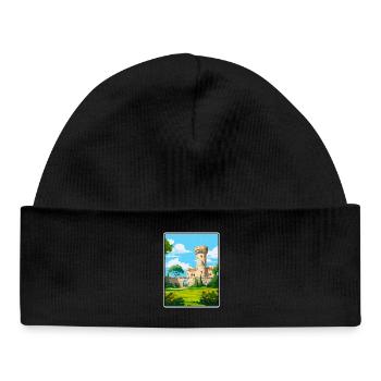 Chaves Portugal Castle Tower Under Blue Sky Poster - Baby Organic Beanie - black - Front
