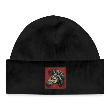 Punk Rock Zèbre - Bonnet bébé bio - noir - Devant