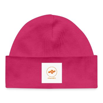TeamBTC Blockchain Cubes - Baby Organic Beanie - hot pink - Front