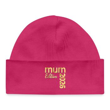 Baby 2026 Announcement British Mum - Baby Organic Beanie - hot pink - Front