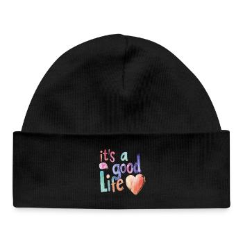 it's a good life - Baby Organic Beanie - black - Front