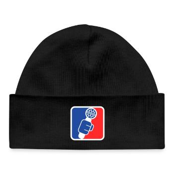 Microphone Check League Icon – Sportfan - Baby Organic Mütze - Schwarz - Vorne