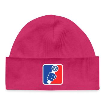 Microphone Check League Icon – Sportfan - Baby Organic Mütze - hot Pink - Vorne