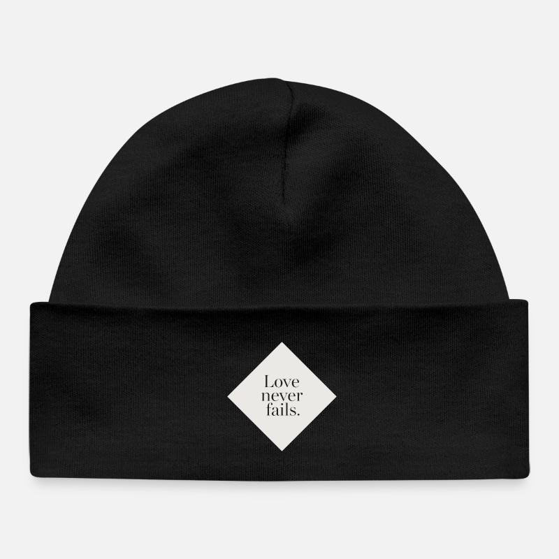 Amour inébranlable sur fond crème - Bonnet bébé bio - noir