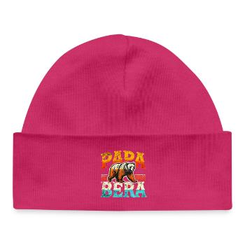 Papa Ours Style Rétro, Pères - Bonnet bébé bio - hot pink - Devant