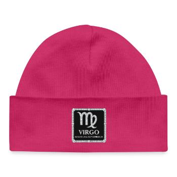 Sternzeichen Jungfrau - Baby Organic Mütze - hot Pink - Vorne
