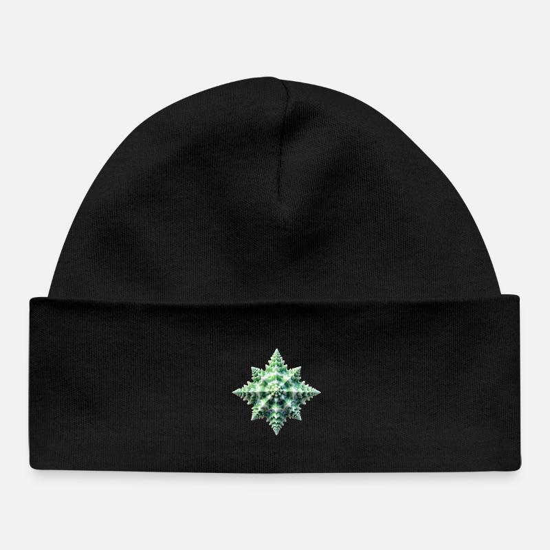 Green Star Shell - Baby Organic Beanie - black