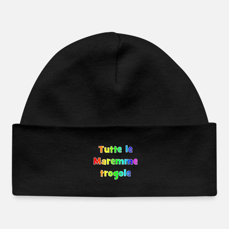 Auges de la Maremme (Phrase multicolore de la Toscane) - Bonnet bébé bio - noir