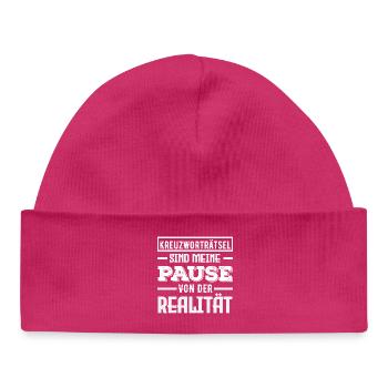 Mots croisés Pause Réalité Humour - Bonnet bébé bio - hot pink - Devant