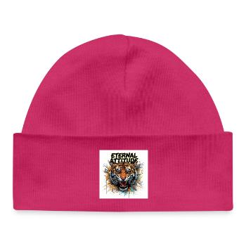 Ewige Tigerpose - Baby Organic Mütze - hot Pink - Vorne