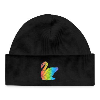 Rainbow Swan - Baby Organic Beanie - black - Front