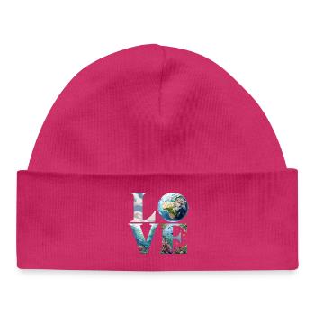 L’amour de la Terre et de l’Océan : Découvrir la Nature - Bonnet bébé bio - hot pink - Devant