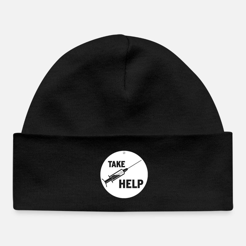 TAKE HELP - Baby Organic Beanie - black