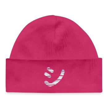 Texte japonais 'シ' (Shi)- Pinceau - Bonnet bébé bio - hot pink - Devant