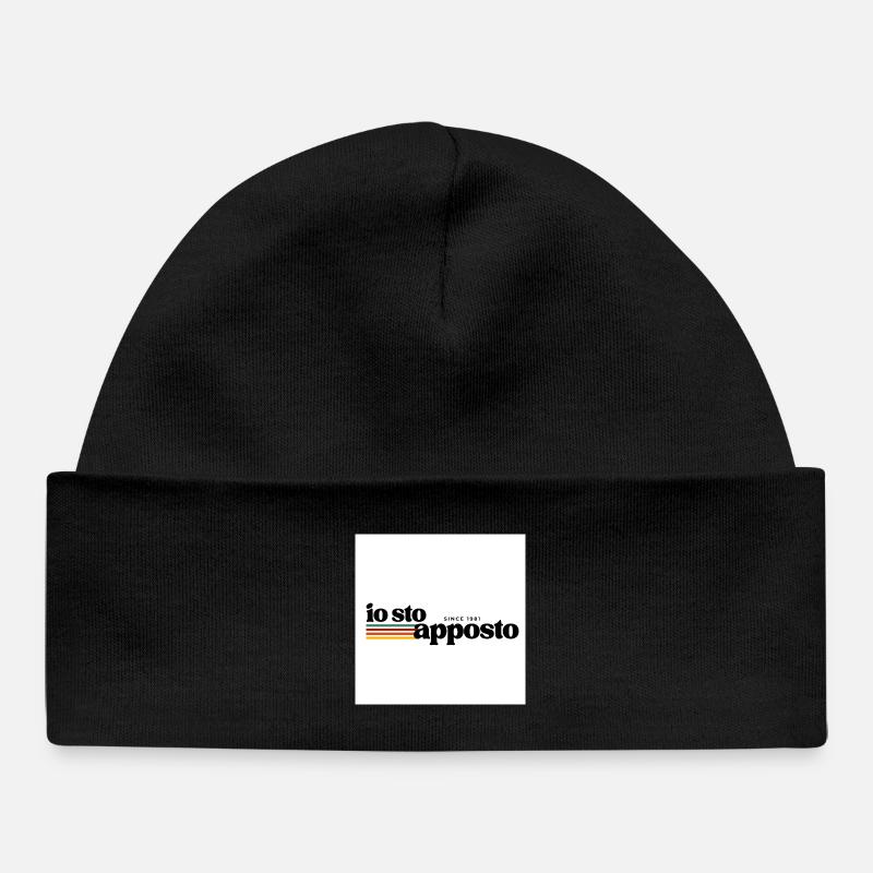 J’appose des rayures rétro - Bonnet bébé bio - noir