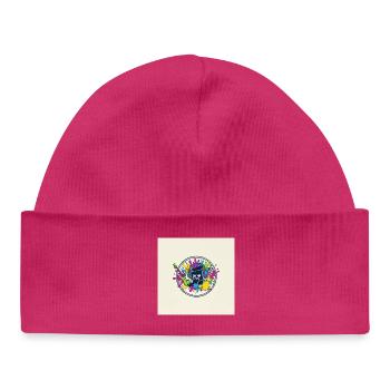 Buntes Cartoon-Musik-Logo - Baby Organic Mütze - hot Pink - Vorne