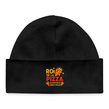 Roi de la Pizza Couronné - Bonnet bébé bio - noir - Devant