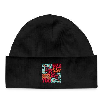 Bald is Beautiful  - Baby Organic Beanie - black - Front