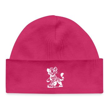 Cute leopard most beautiful predator of the savannah - Baby Organic Beanie - hot pink - Front