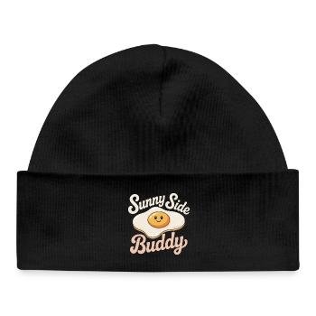 œuf au plat - Bonnet bébé bio - noir - Devant