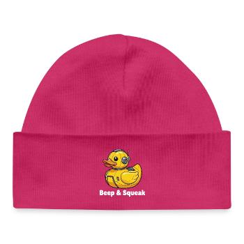 Bip et Grincement du Canard Robot - Bonnet bébé bio - hot pink - Devant