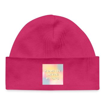 Wishing Strength Peace - Baby Organic Beanie - hot pink - Front