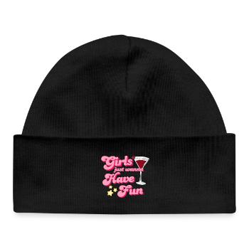 GIRLS JUST WANT TO HAVE FUN - Baby Organic Beanie - black - Front