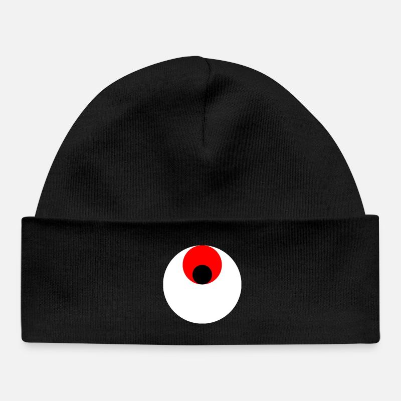 3 cercles, blanc, rouge et noir - Bonnet bébé bio - noir