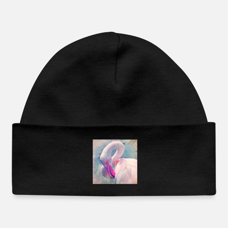 Flamant rose dans une lumière pastel - Bonnet bébé bio - noir