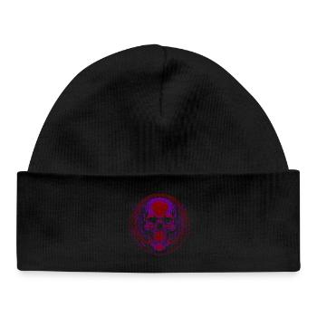 Purple Skull Mandala - Baby Organic Beanie - black - Front