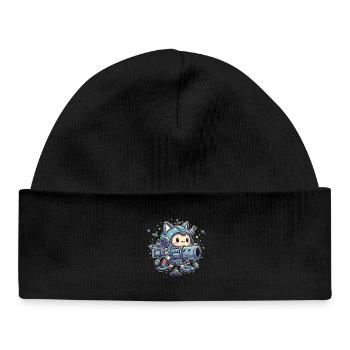 Space Cutie Warrior - Baby Organic Beanie - black - Front