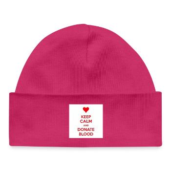 Calm Heart Donate Blood - Baby Organic Beanie - hot pink - Front