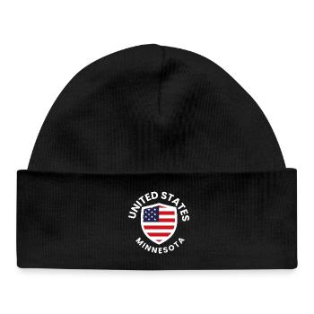 Patriotic USA Minnesota Shield Design - Baby Organic Beanie - black - Front