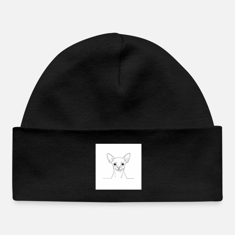 Lignes de chihuahua minimales - Bonnet bébé bio - noir