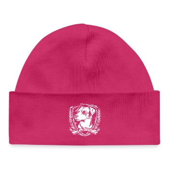 Chien de garde dans les armoiries - Bonnet bébé bio - hot pink - Devant